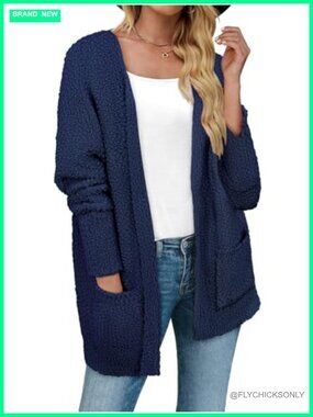 Fuzzy Popcorn Knit Cardigan Open Front Long Sweaters for Fall Winter
